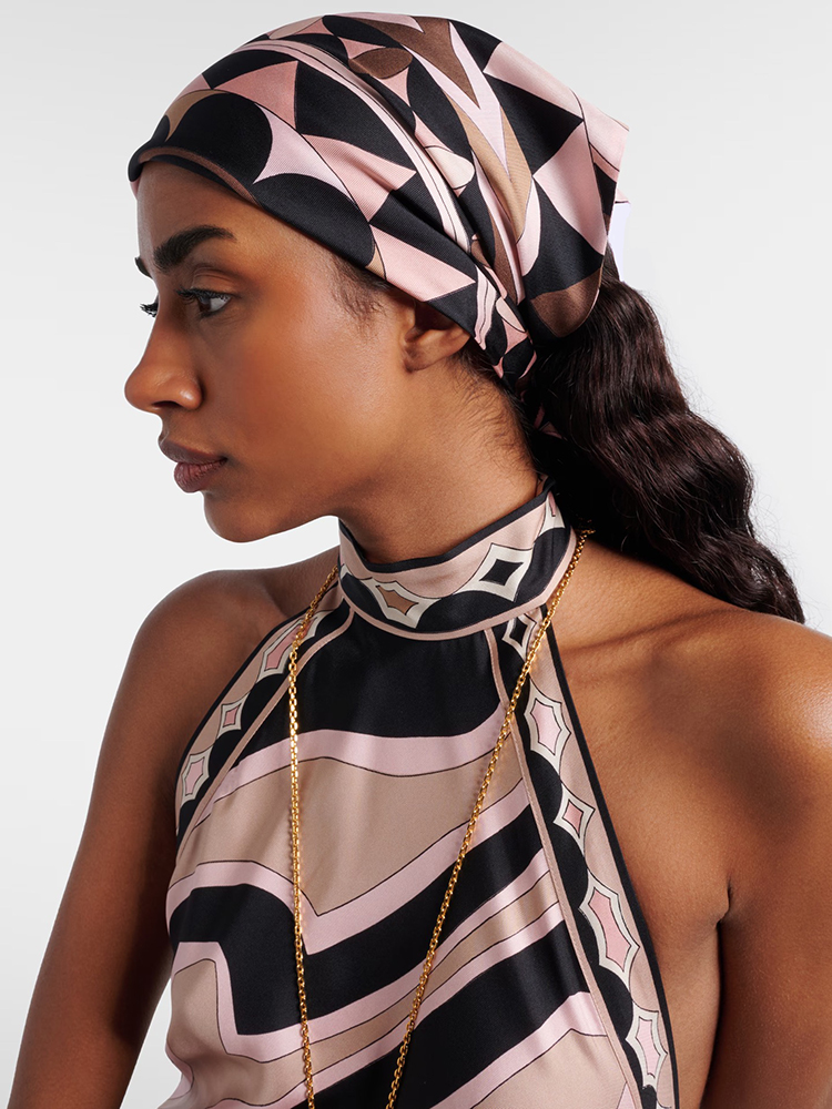 Syal Sutra Motif Geometris unt - Headband Summer Knit ulasan dan harga