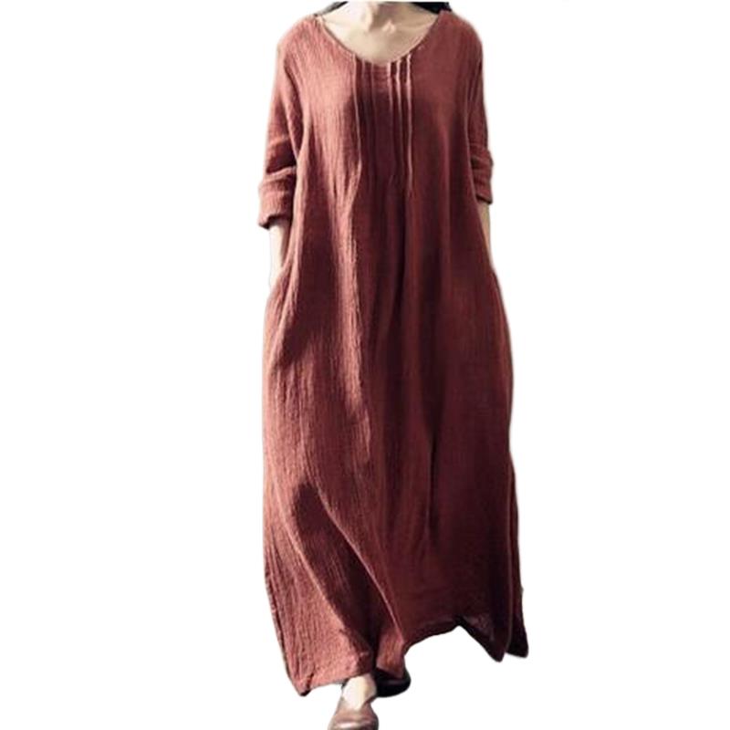 Dress wanita Vintage Linen 202 - Linen Dress Wrap ulasan dan harga