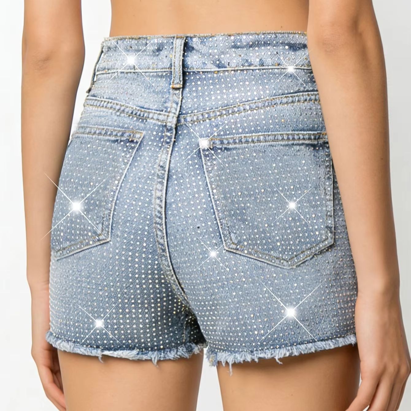 Celana Pendek Denim Berjumbai  - Shorts Denim Frayed ulasan dan harga