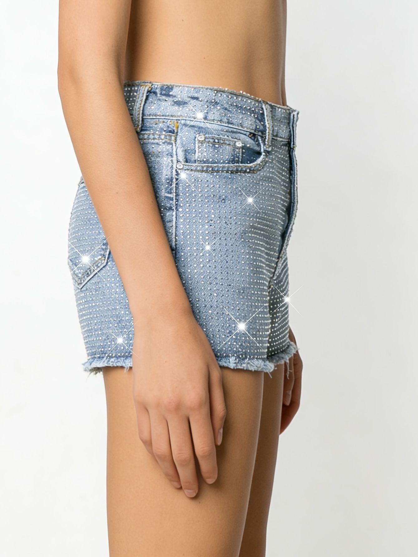 Celana Pendek Denim Berjumbai  - Shorts Denim Frayed ulasan dan harga