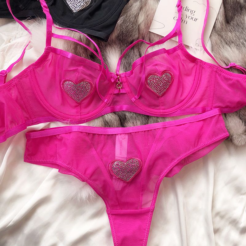 Lingerie jaring berongga seksi - Bralette Triangle Set ulasan dan harga