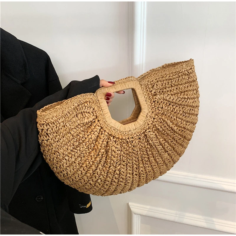 Tas Genggam Tenun Bermerek Dom - Crochet Bag Raffia ulasan dan harga