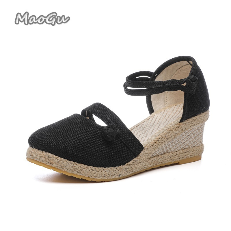 Sandal Wedges Espadrille Linen - Wedge Espadrille Women ulasan dan harga