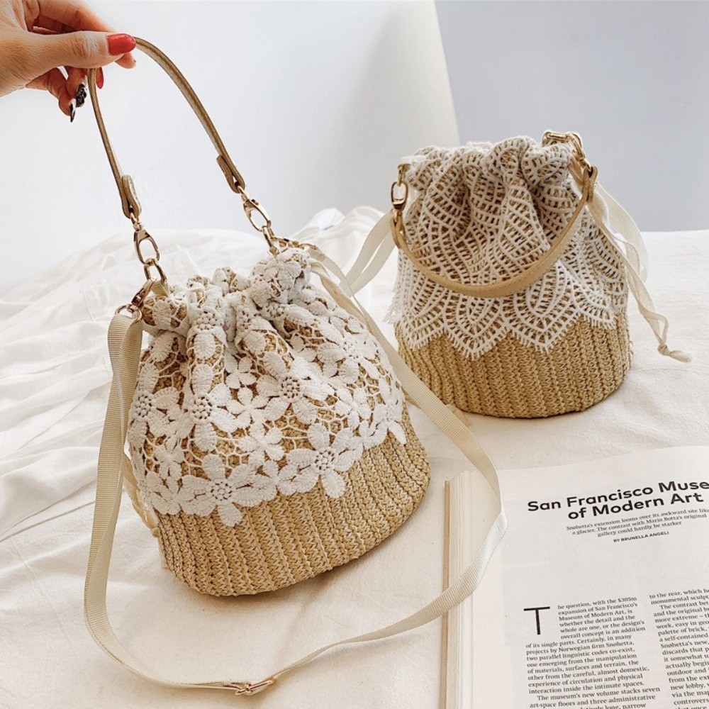 Tas Bahu Jerami Renda Portabel - Tote Bag Beach ulasan dan harga