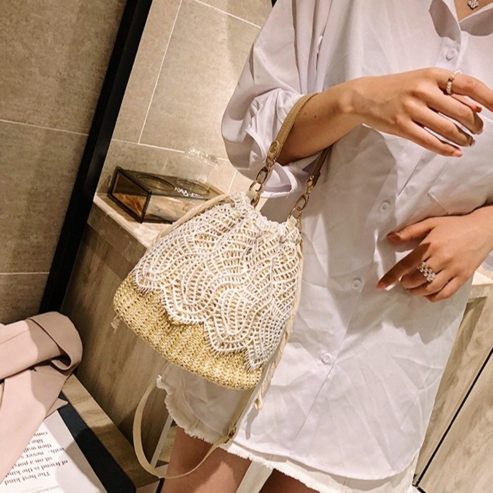 Tas Bahu Jerami Renda Portabel - Tote Bag Beach ulasan dan harga