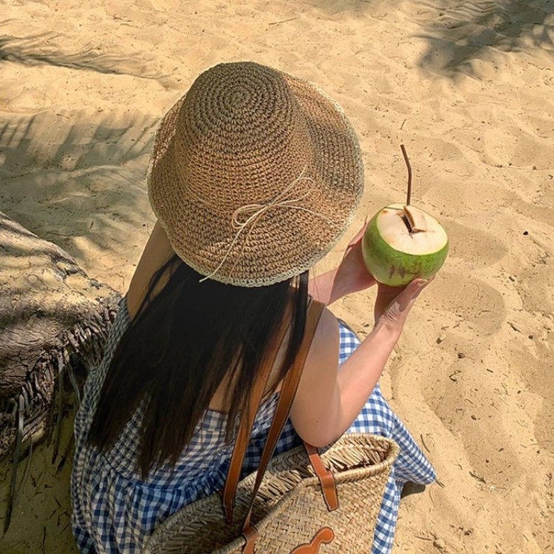 1 Buah Topi Jerami Pantai Musi - Hat Floppy Wide ulasan dan harga
