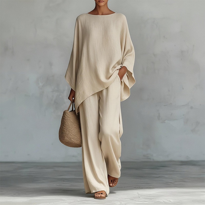Setelan 2 potong Celana Panjan - Linen Pant Wide ulasan dan harga